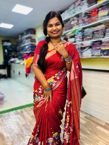 Vintage Mangalagiri Pattu with floweral detailings