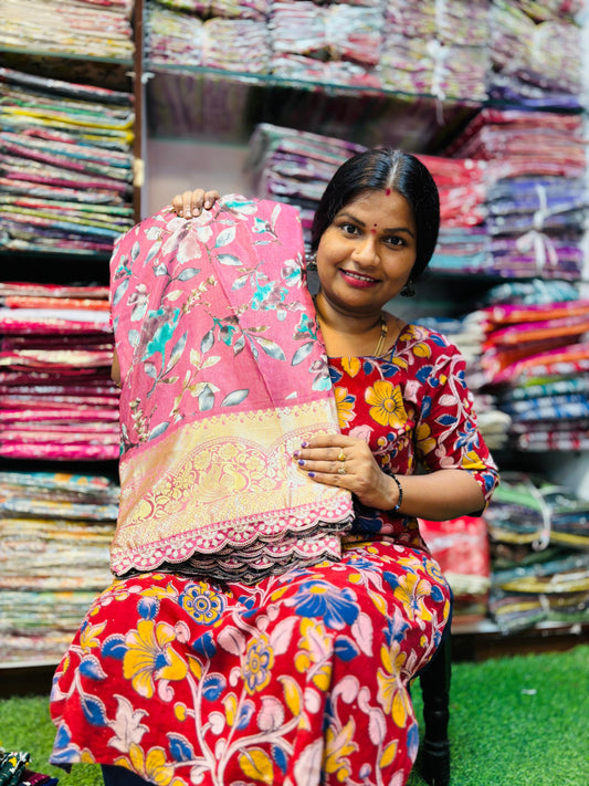 Scaloop border sarees