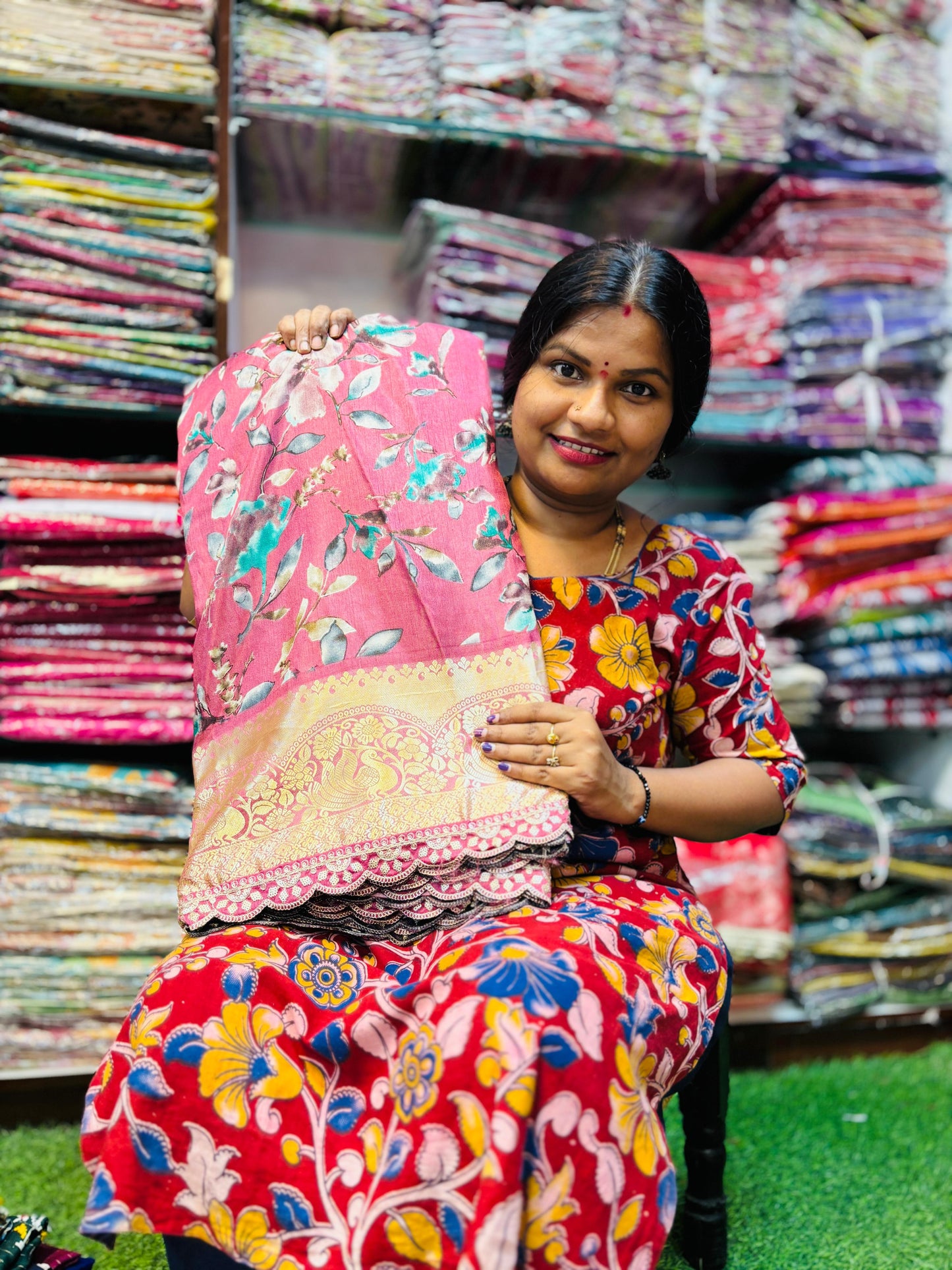 Scaloop border sarees