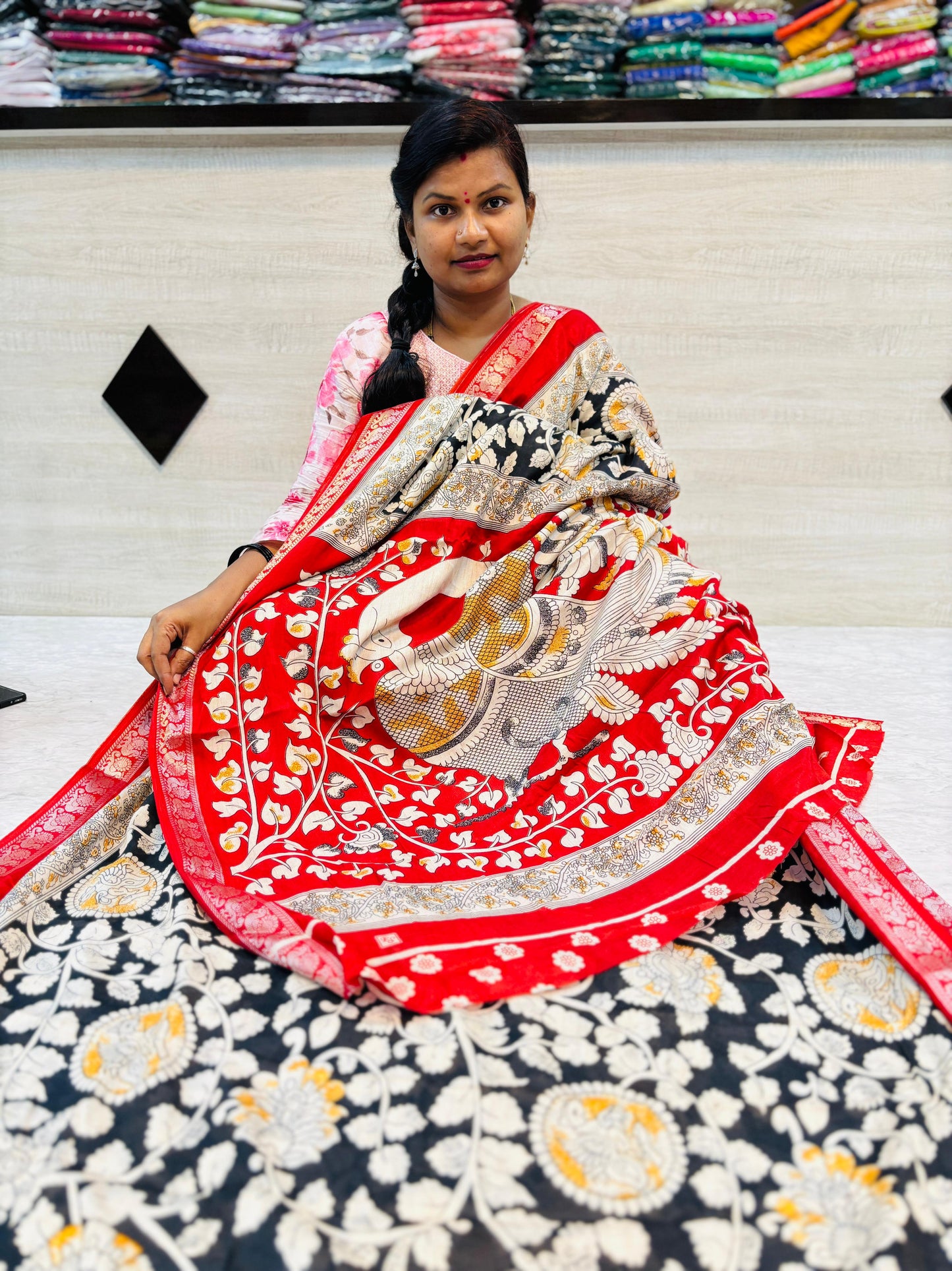 Kalamkari Maheswari silk