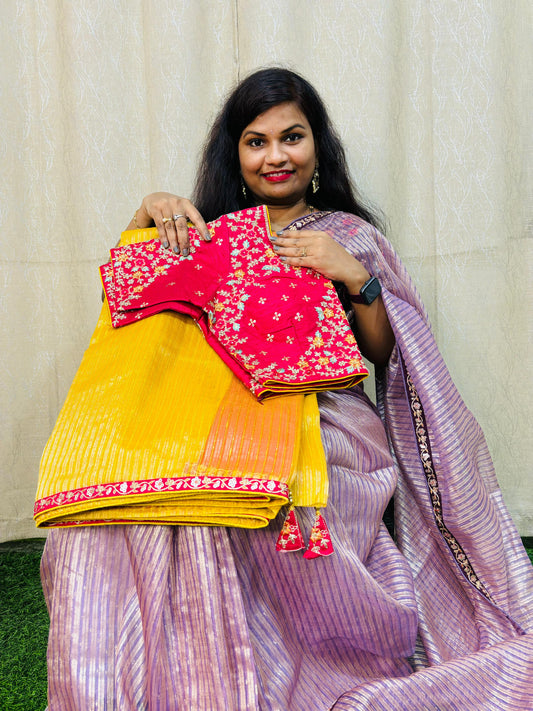 Moonga Tissue Saree