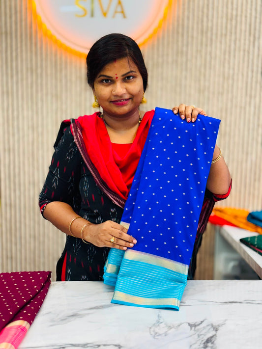 Semi Mysore Crepe Sarees