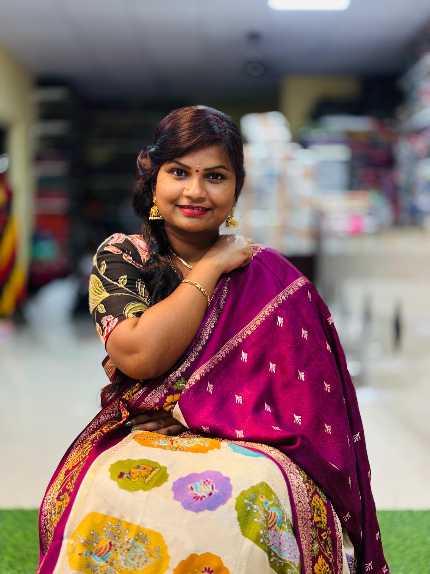 Georgette Gap Borders Saree