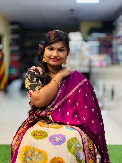 Georgette Gap Borders Saree