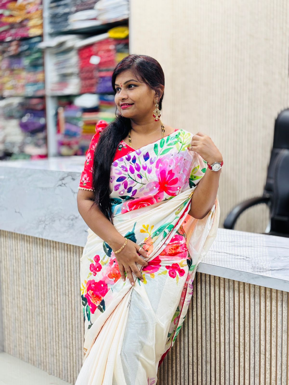 Designer Crepe Saree
