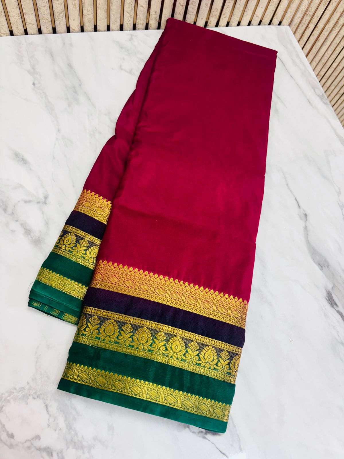 Semi Mysore Crepe Silk Sarees 12