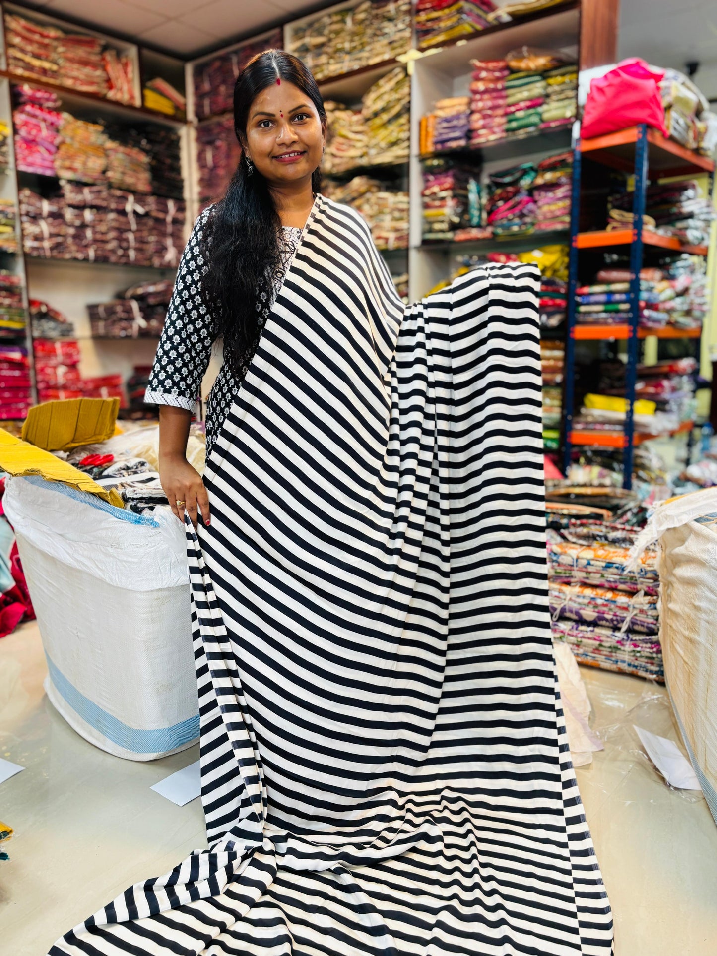 Ajrakh Modal Silk (without tassels)