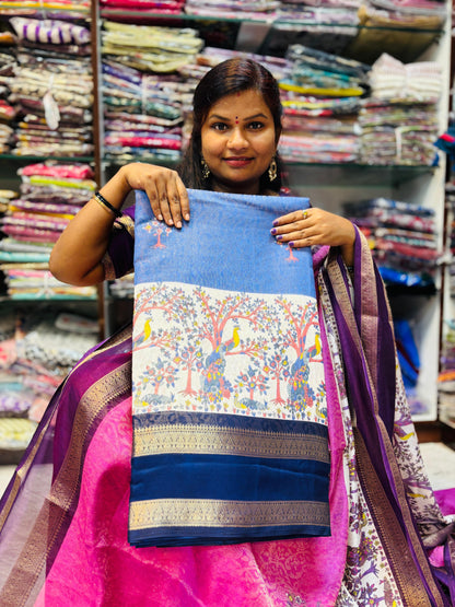 Kanjivaram Silk in Dola Crepe