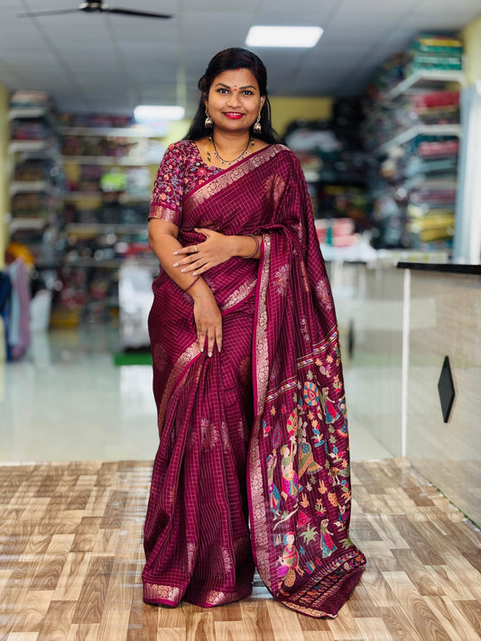 Semi Vintage Crepe Saree