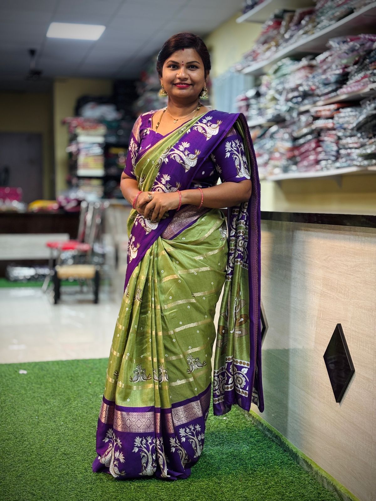 Uppada Green Apple Saree