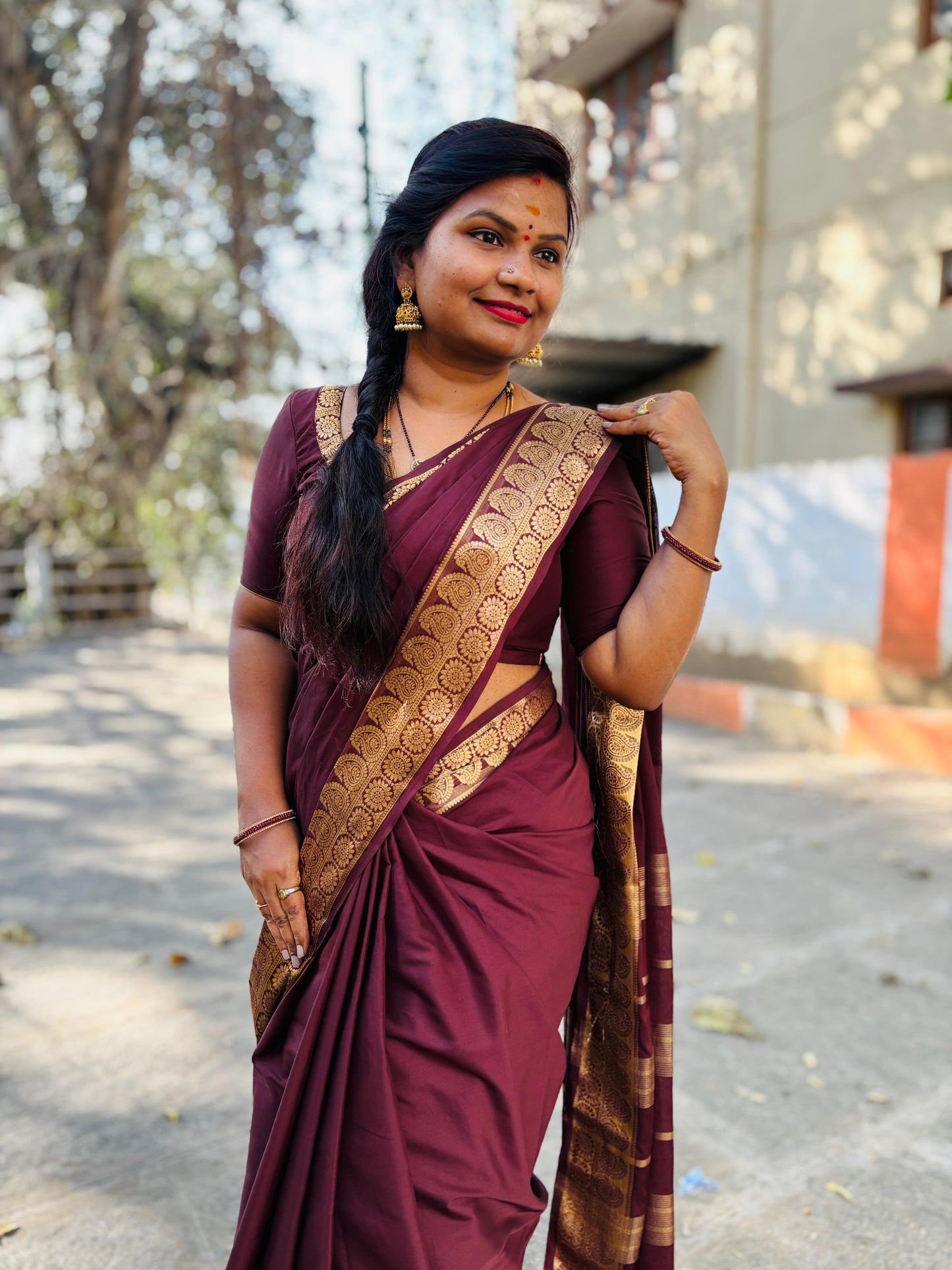 Semi Mysore crepe mango borders