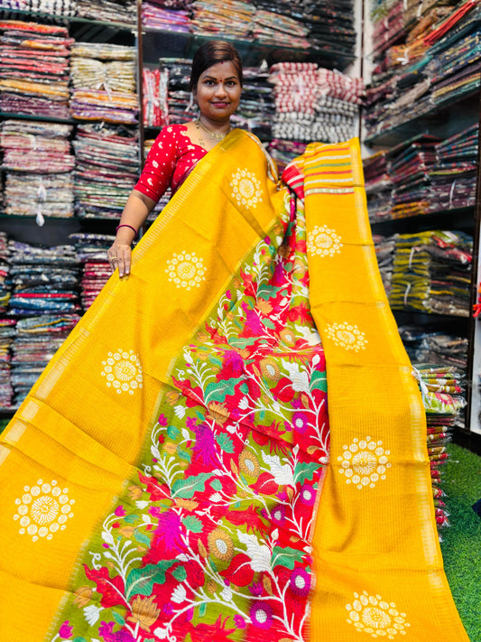 Crepe silk Center design