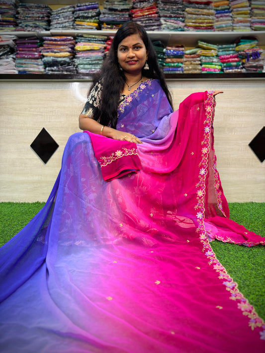 2D Georgette Cutwork