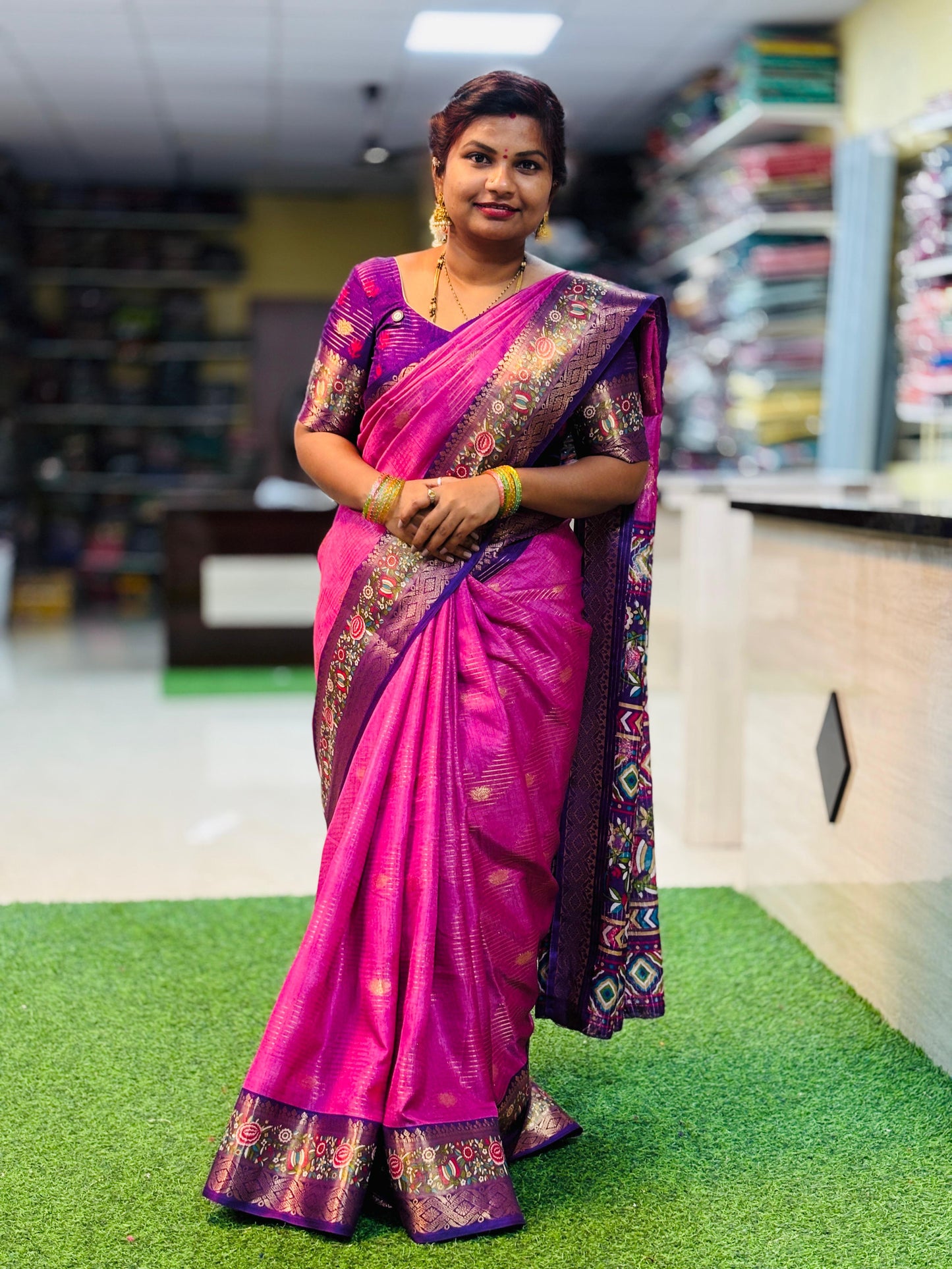 Baby Pink Moonga Kanchi silk