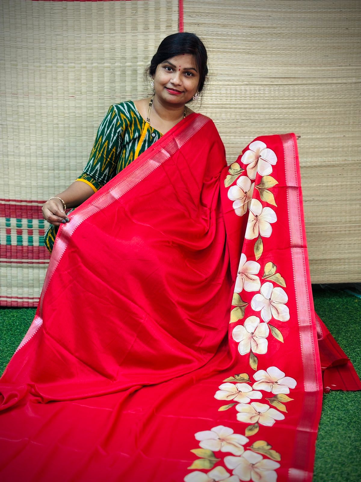 Crepe Mangalagiri 
With small zari border