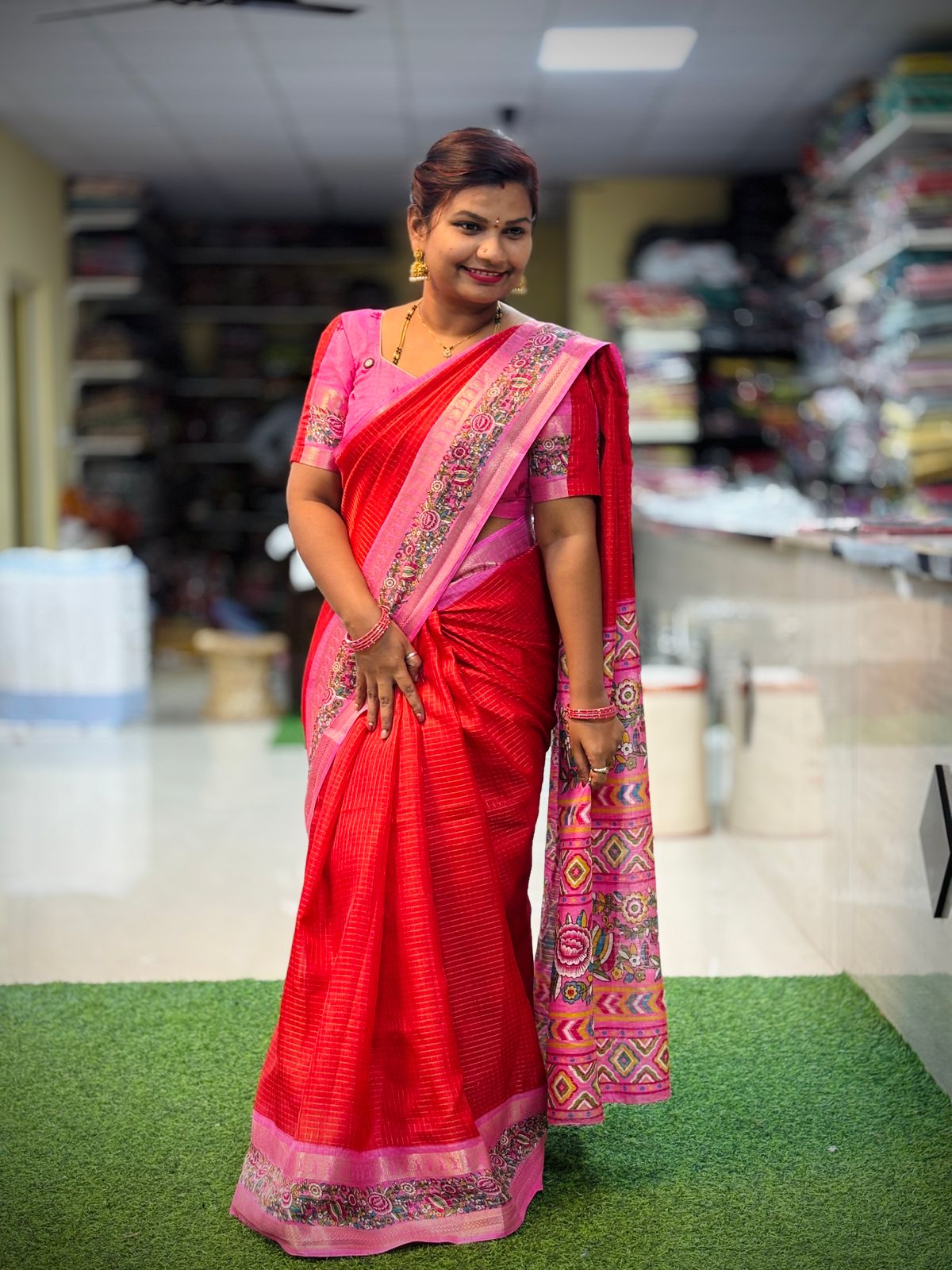 Red Kanchi Silk Saree