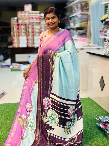 Ganga Jamuna Borders Crepe Silk