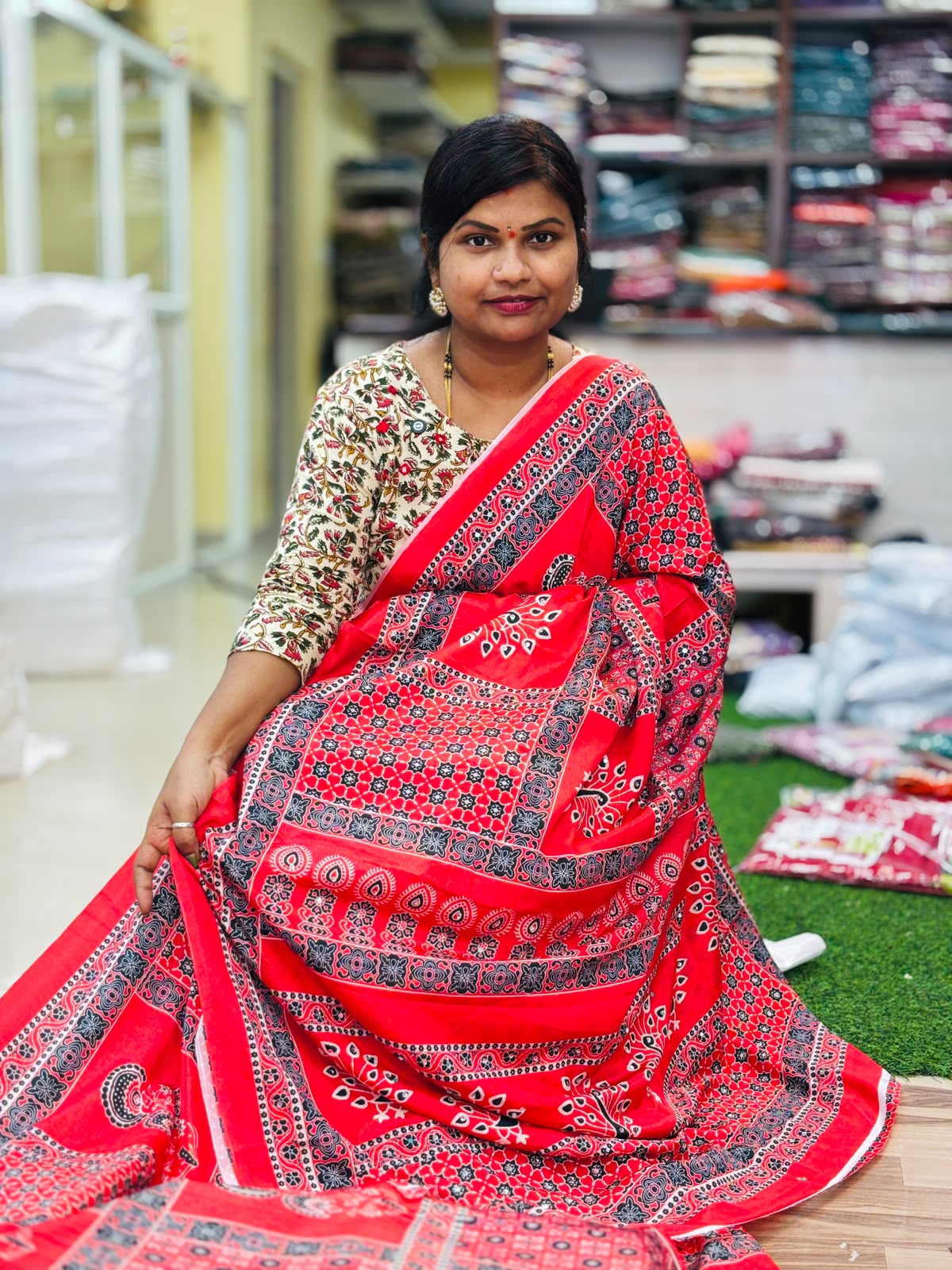 Azrak Satin Crepe Sarees