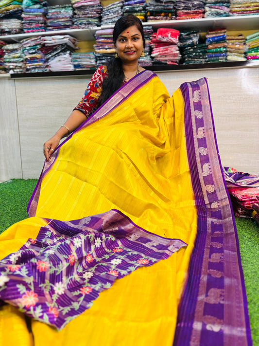 Yellow Banarasi Silk