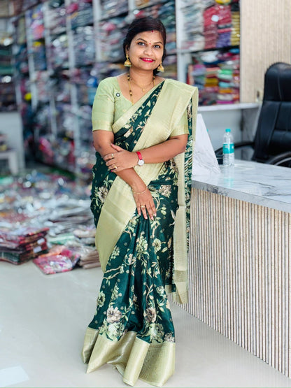 Crepe Digital Warm Border Saree