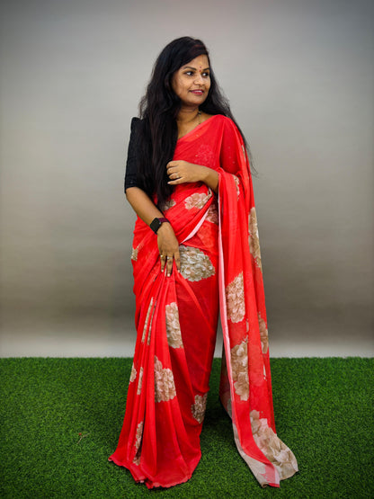 Heart Flower georgette sequence saree