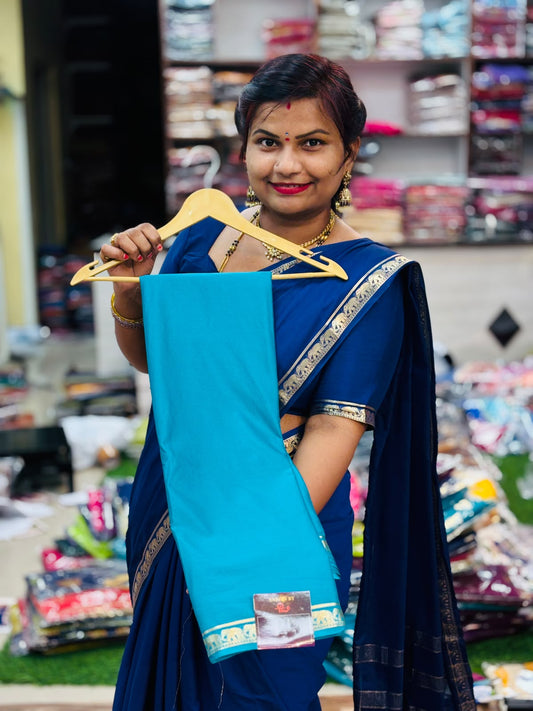 Elephant Semi Mysore Crepe Saree