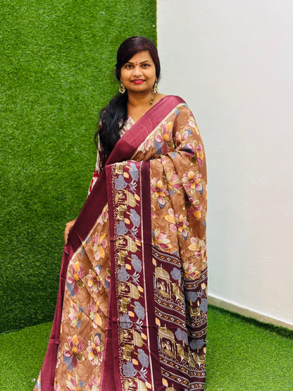 Crepe Chiffon Saree