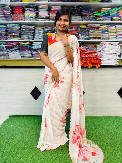 Premium georgette handwork