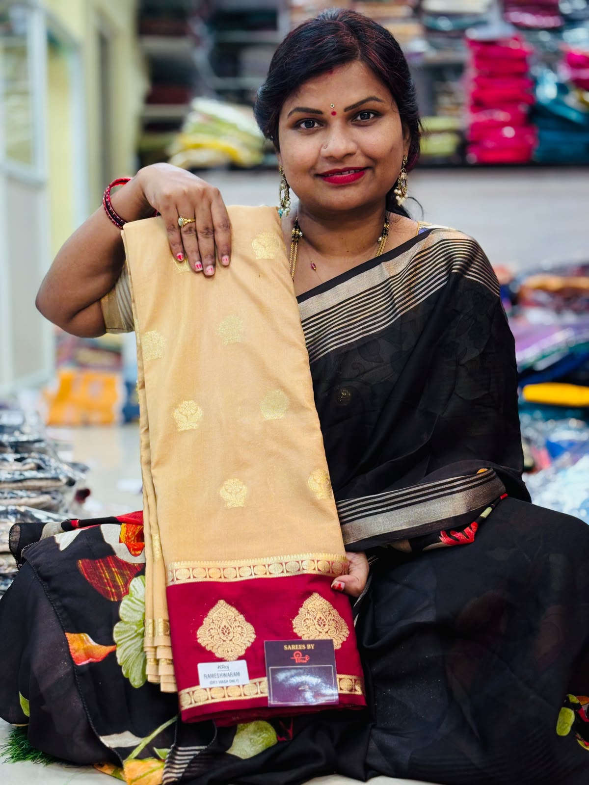 Semi Mysore crepe saree