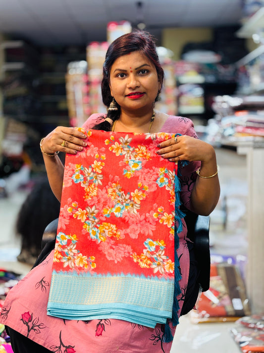 Crepe Silk Sarees ( unstitched )