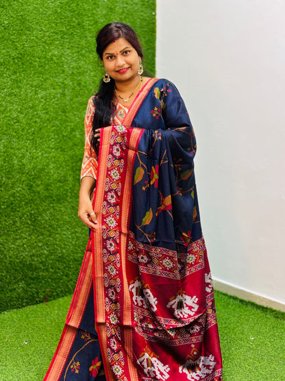Pochampally Patola Pattu sarees 
Patola borders 
Digital print