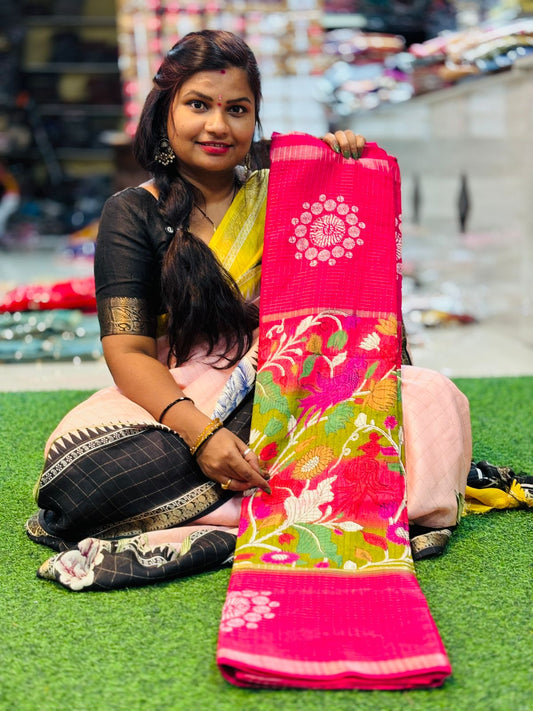 Crepe silk Center design