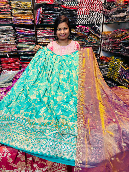 Banarasi lehangas with cutwork Duppata