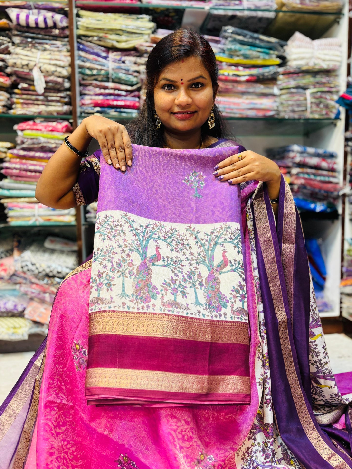 Kanjivaram Silk in Dola crepe