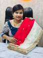 Space Silk Lace Border Saree