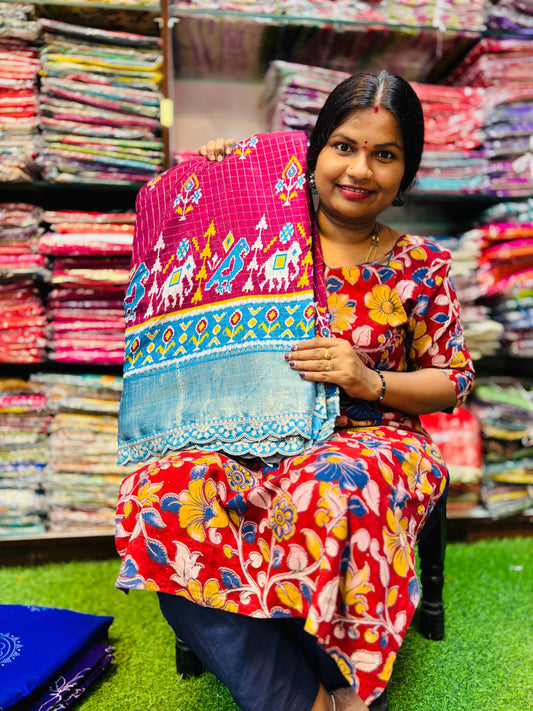 Scaloop border sarees