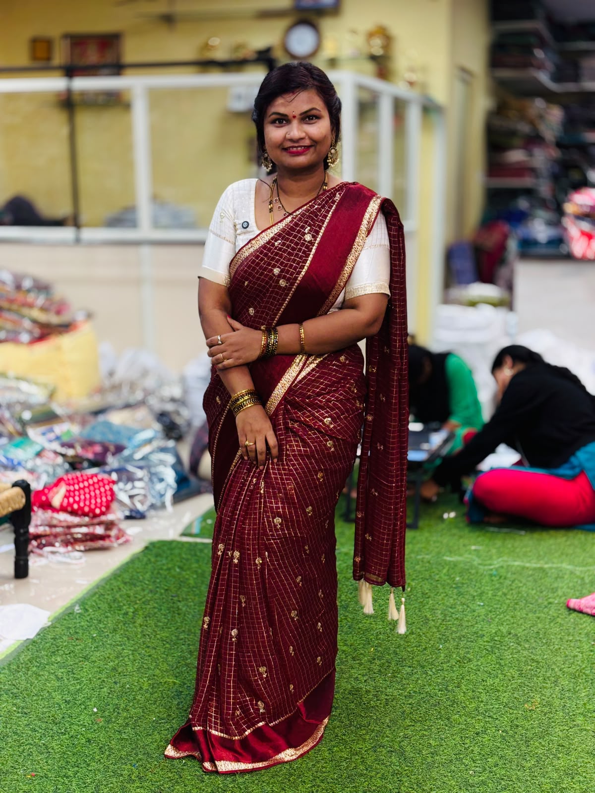 Viscouse Georgette With Satin Borders Sarees