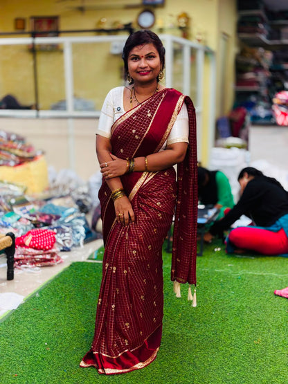 Viscouse Georgette With Satin Borders Sarees