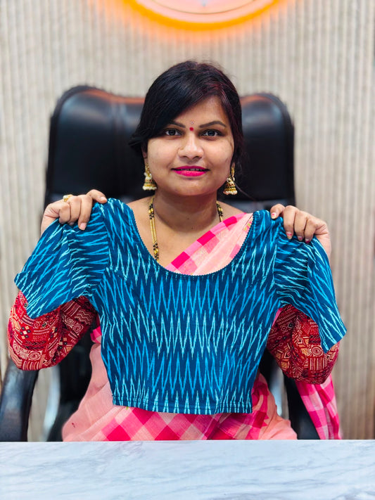 Kalamkari Readymade Blouse – XL Size (Elastic)