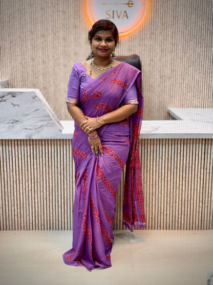 Azrak Silk Printed Saree