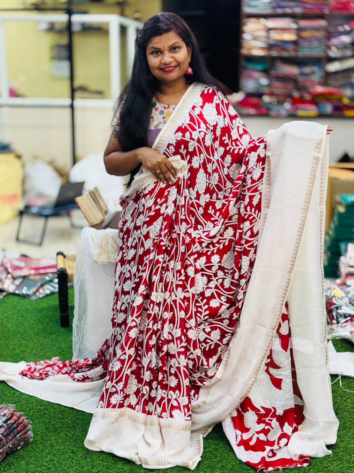 Kalamkari Mashmellow Saree