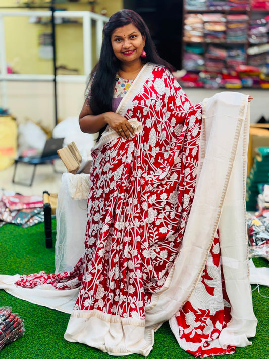 Kalamkari Mashmellow Saree