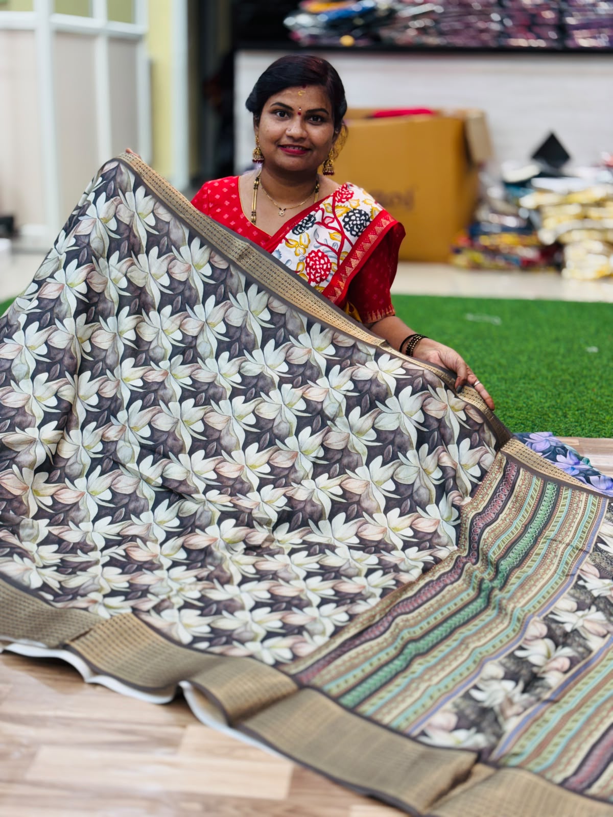 Digital crepe sarees