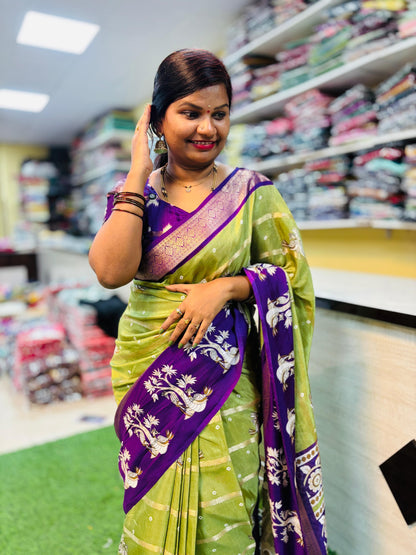 Uppada Green Apple Saree