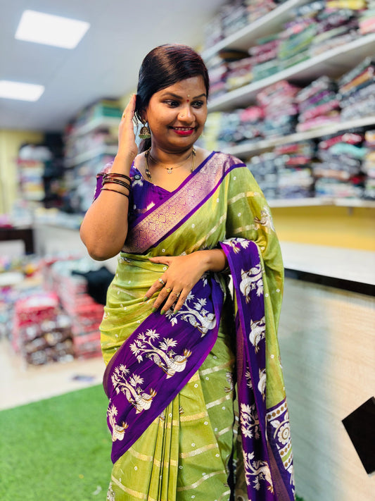 Uppada Green Apple Saree
