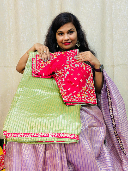 Moonga Tissue Saree