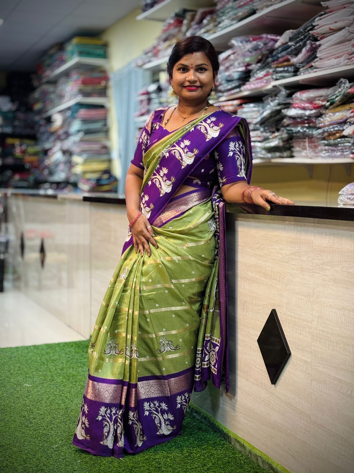 Uppada Green Apple Saree