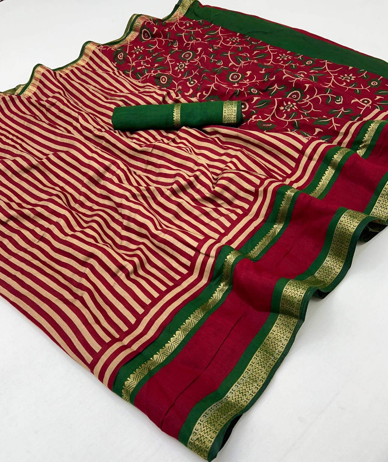 Designer Moonga sarees with scribes 
Gap borders