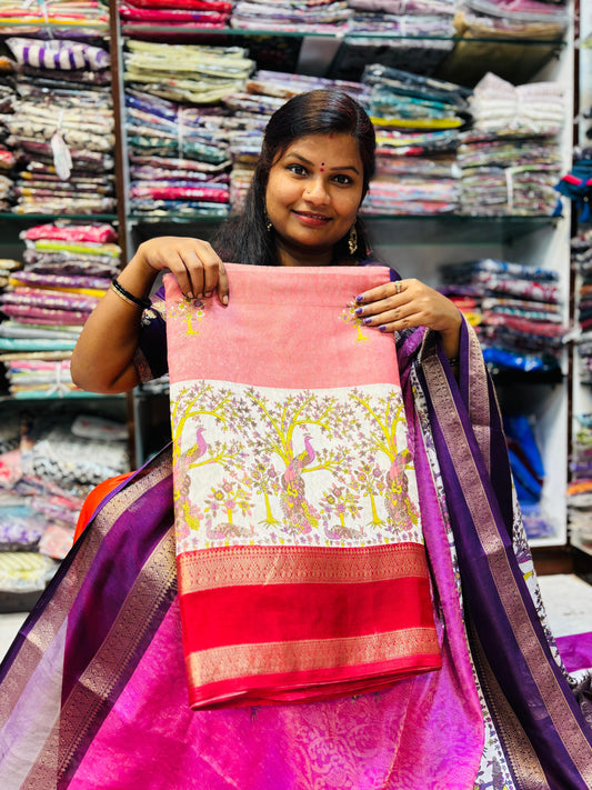 Kanjivaram Silk in Dola Crepe