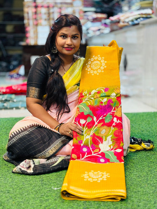 Crepe silk Center design